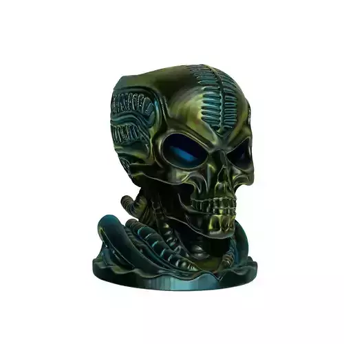 Cactus planter alien Skull