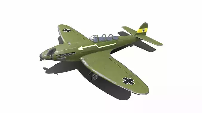 Heinkel He 112 German WW2 Fighter Plane Low-poly 3D model