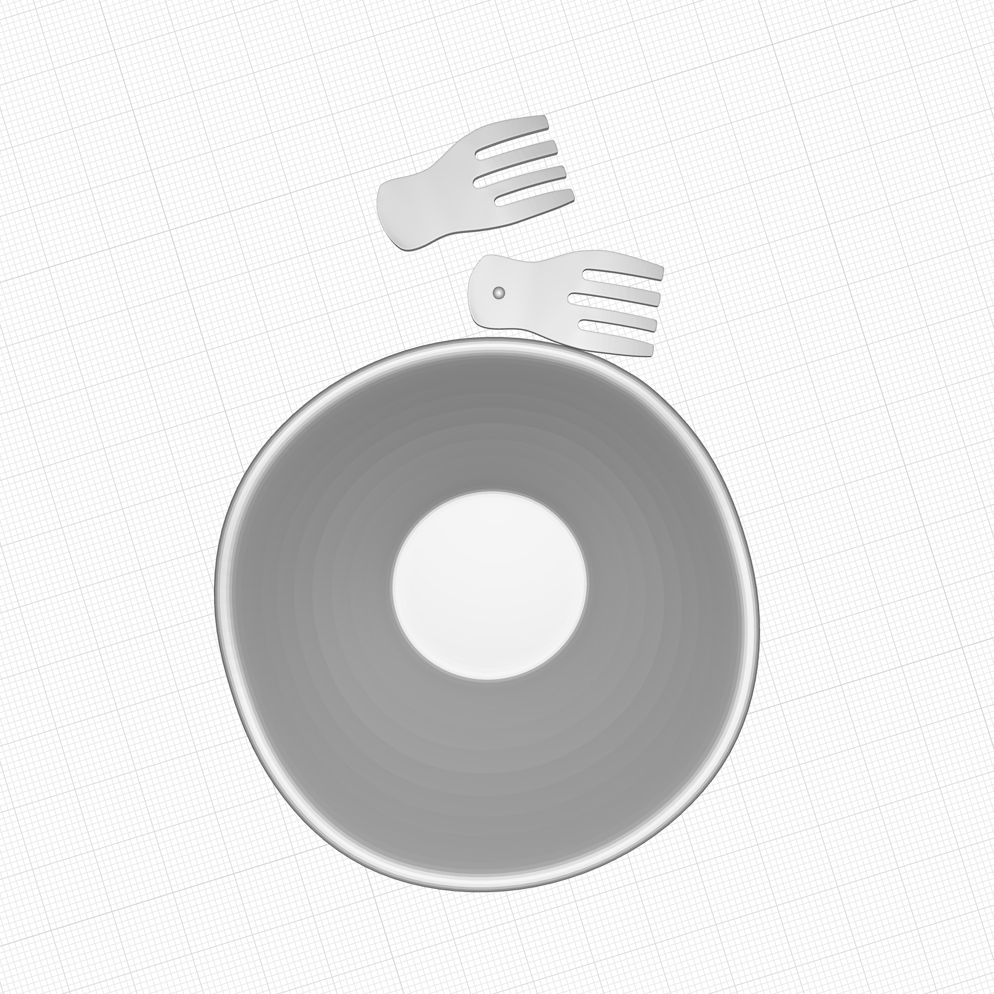 Davidenko Acacia Large Wave Salad Bowl  3D model_6