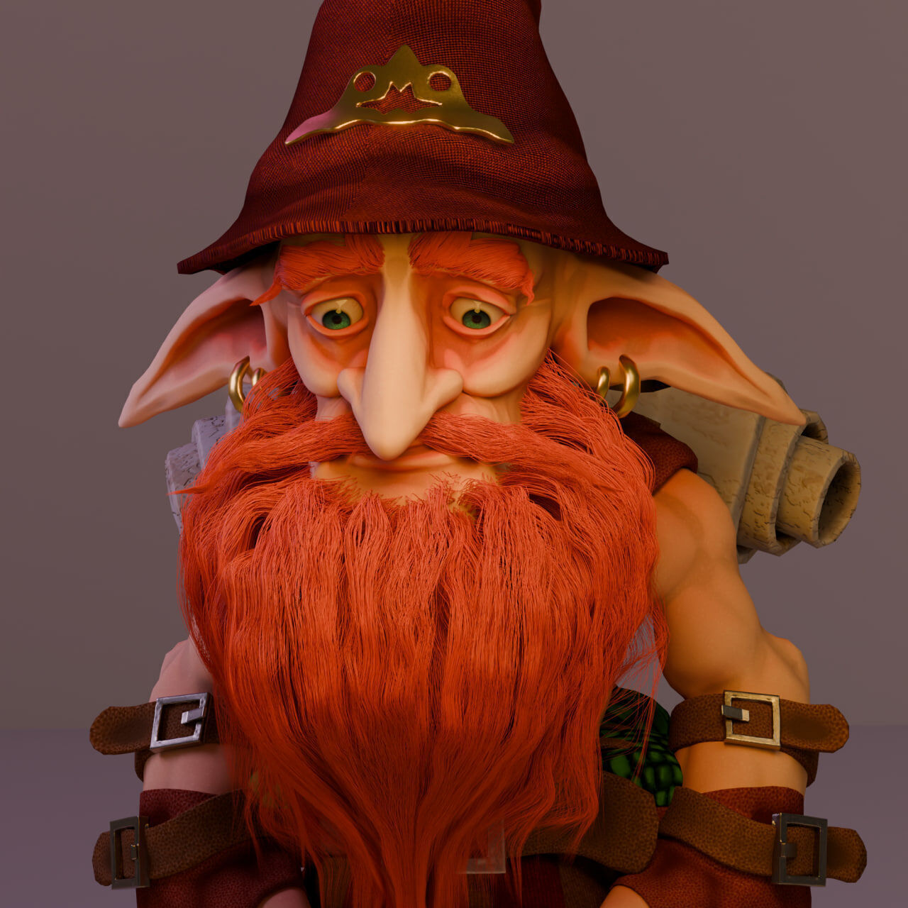 Stylized Goblin Wizard Game Ready 3D Character Low-poly 3D model_2