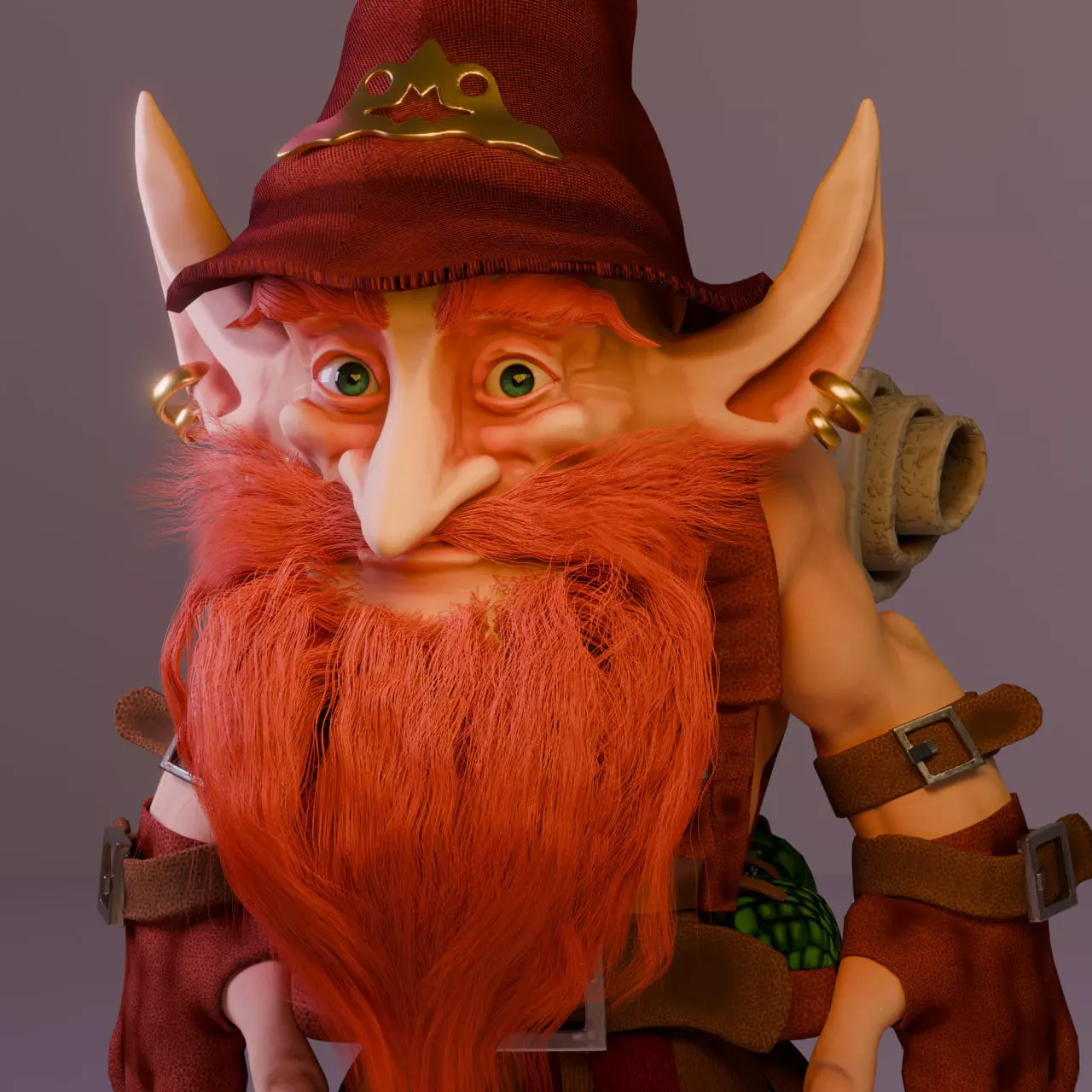 Stylized Goblin Wizard Game Ready 3D Character Low-poly 3D model_0