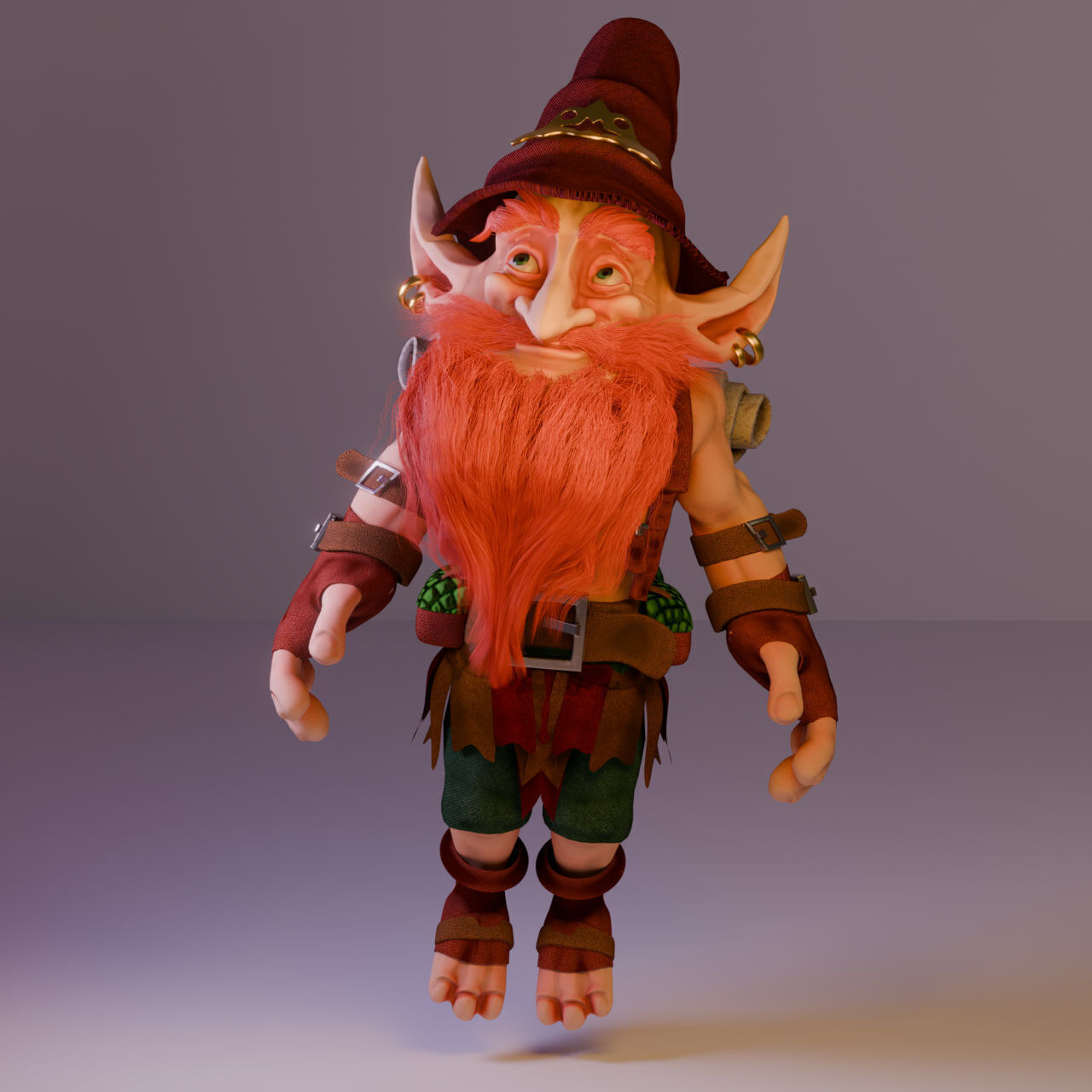 Stylized Goblin Wizard Game Ready 3D Character Low-poly 3D model_3