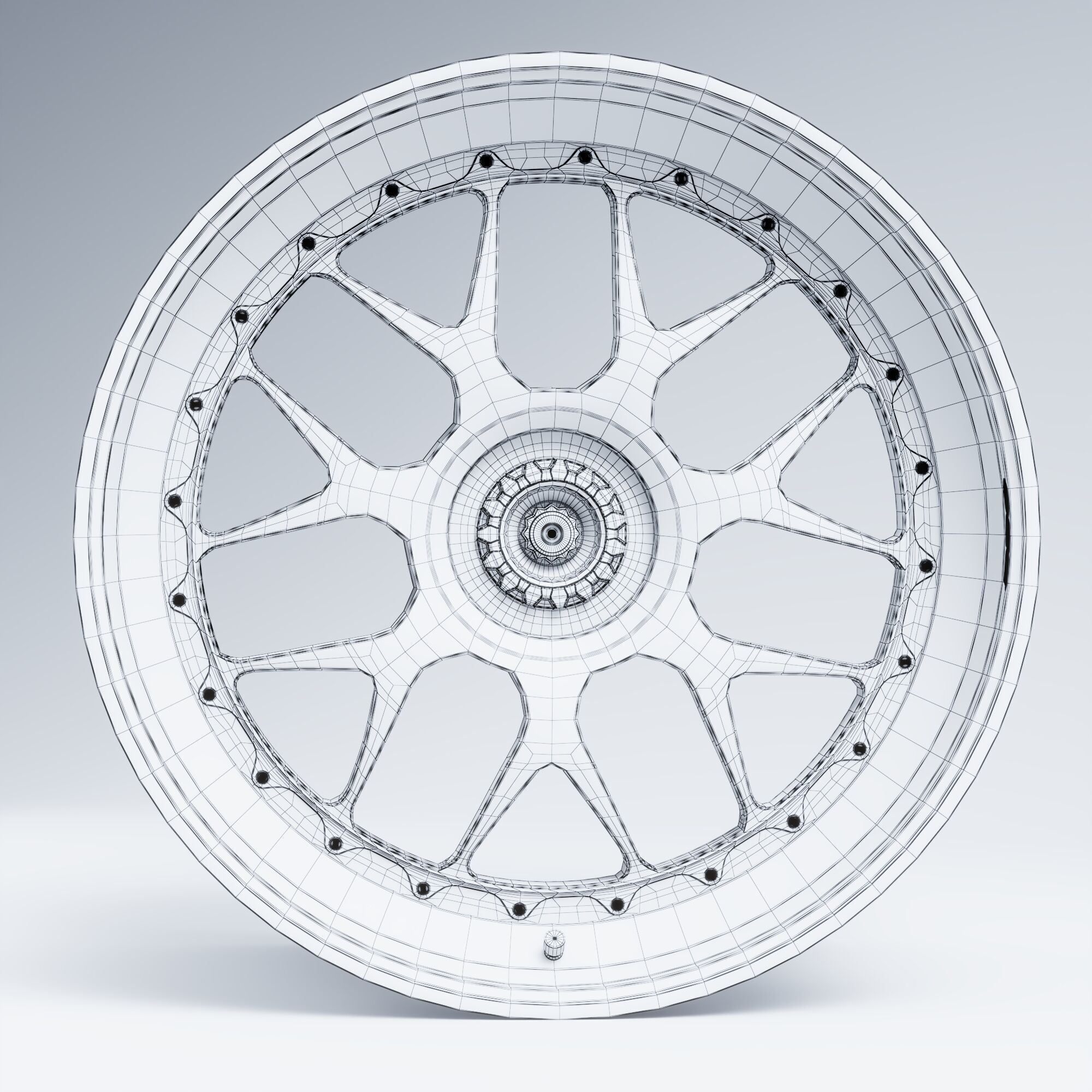 BBS WHEELS - E07 Centerlock Low-poly 3D model_15