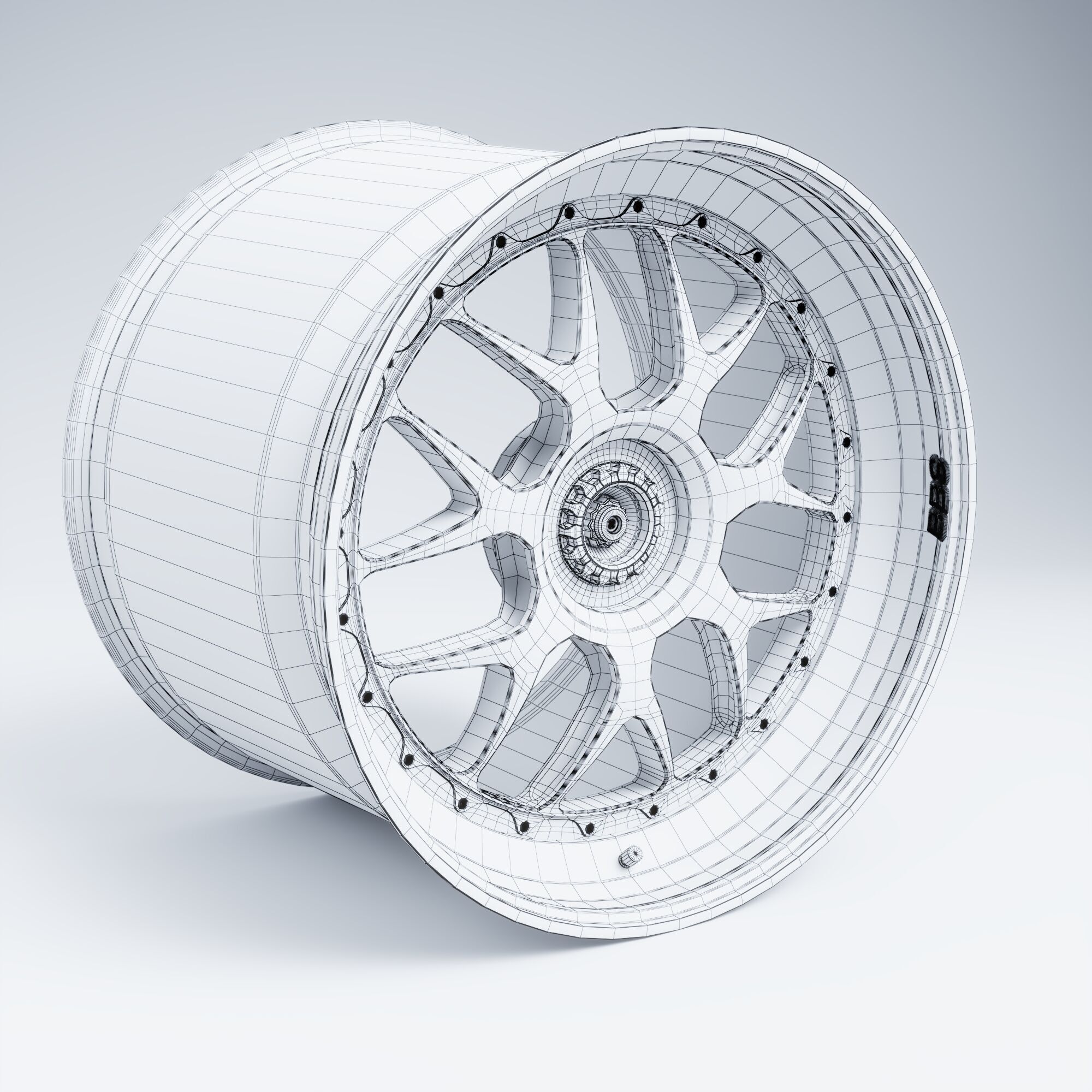 BBS WHEELS - E07 Centerlock Low-poly 3D model_23