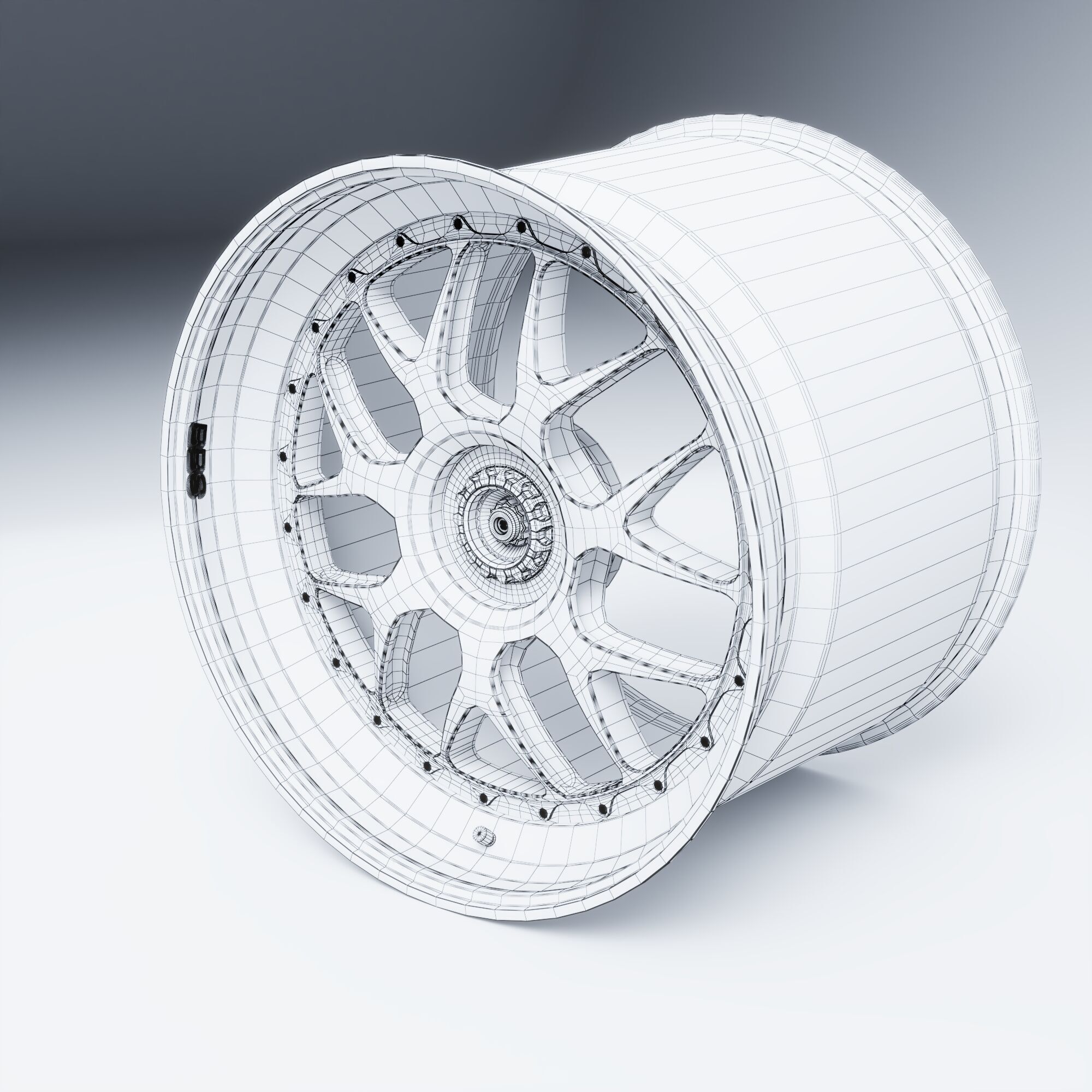 BBS WHEELS - E07 Centerlock Low-poly 3D model_24