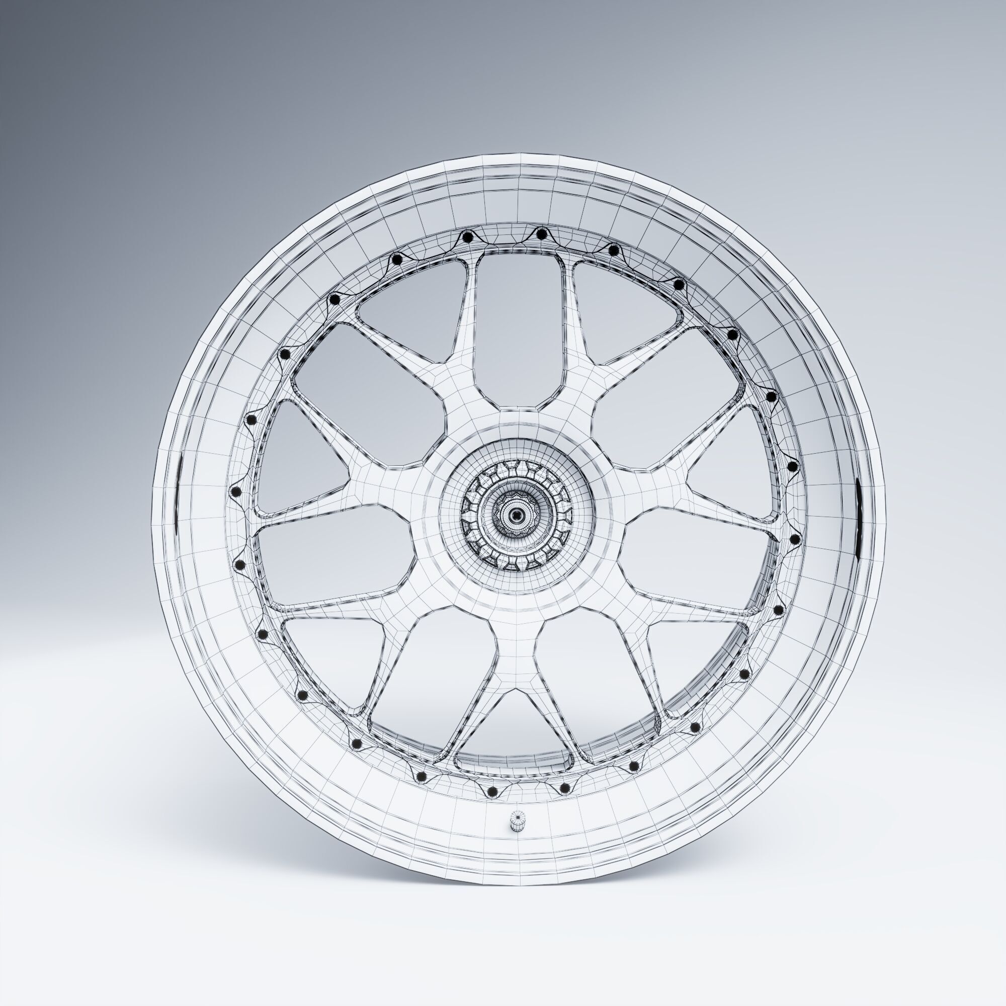 BBS WHEELS - E07 Centerlock Low-poly 3D model_25