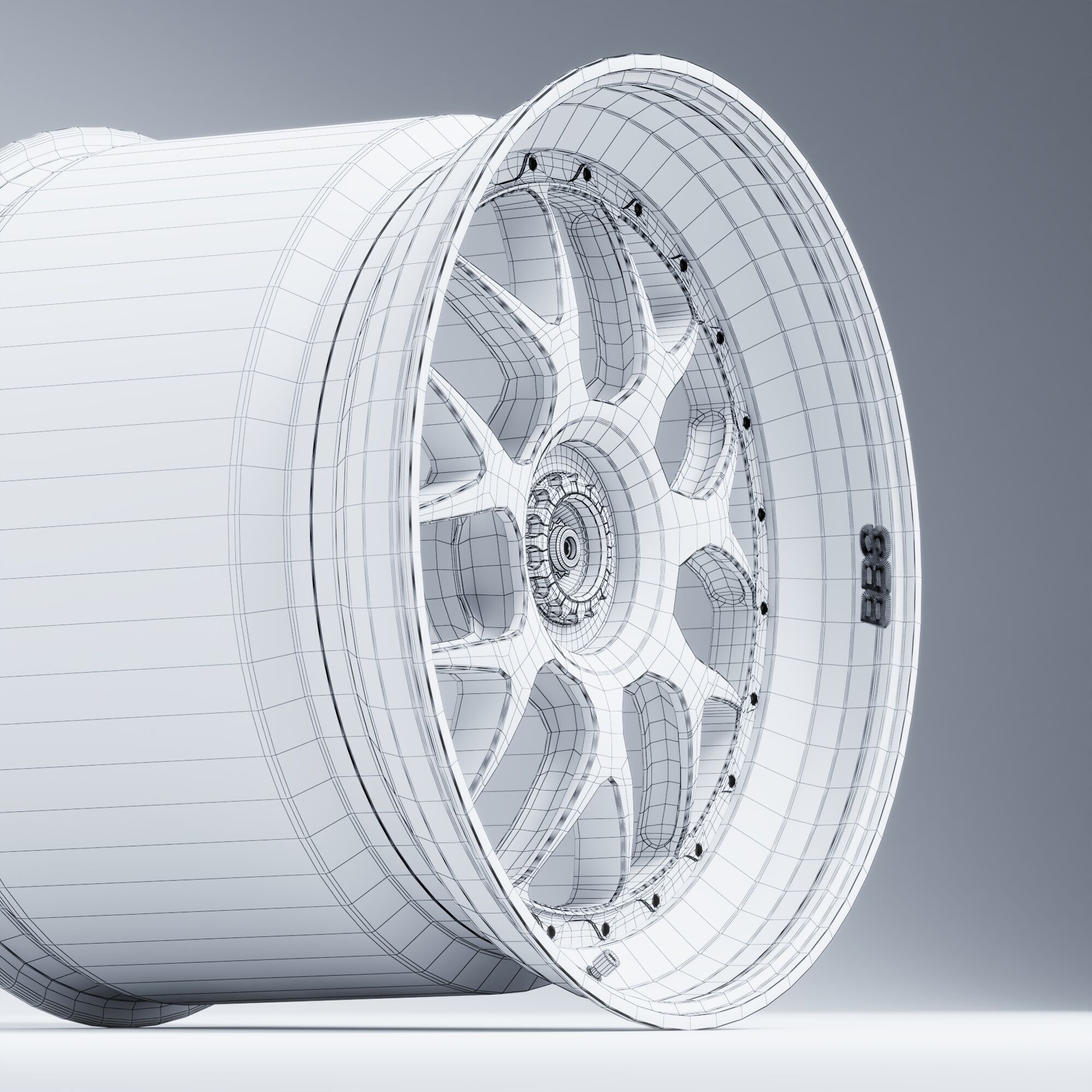 BBS WHEELS - E07 Centerlock Low-poly 3D model_16