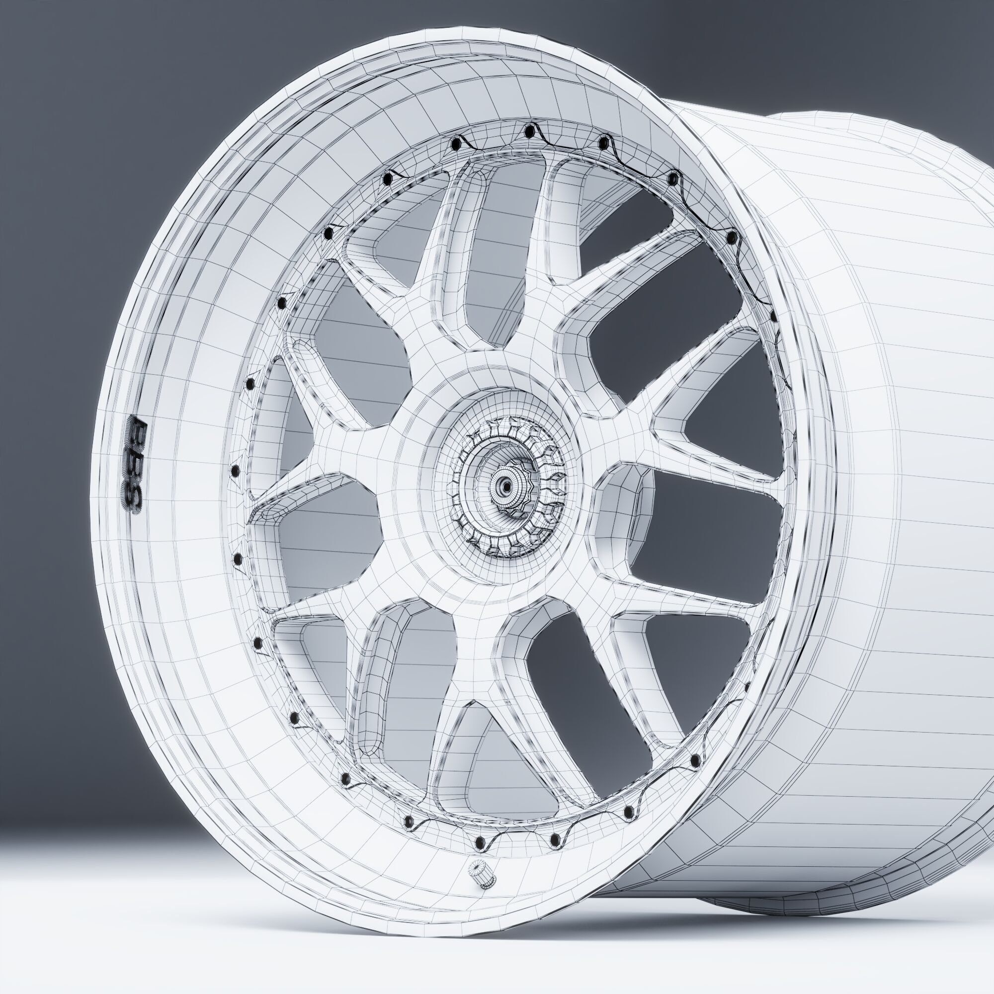 BBS WHEELS - E07 Centerlock Low-poly 3D model_17