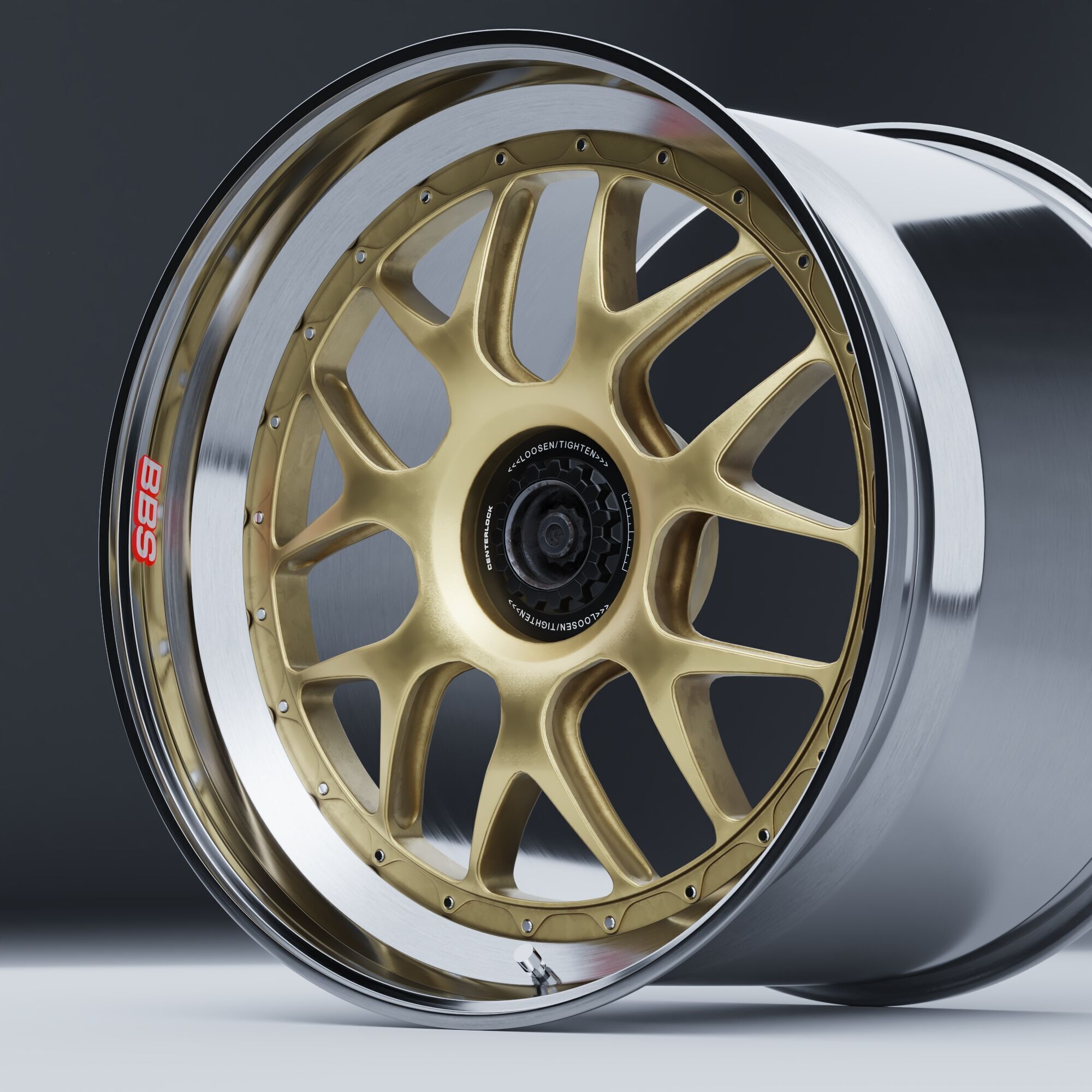 BBS WHEELS - E07 Centerlock Low-poly 3D model_4