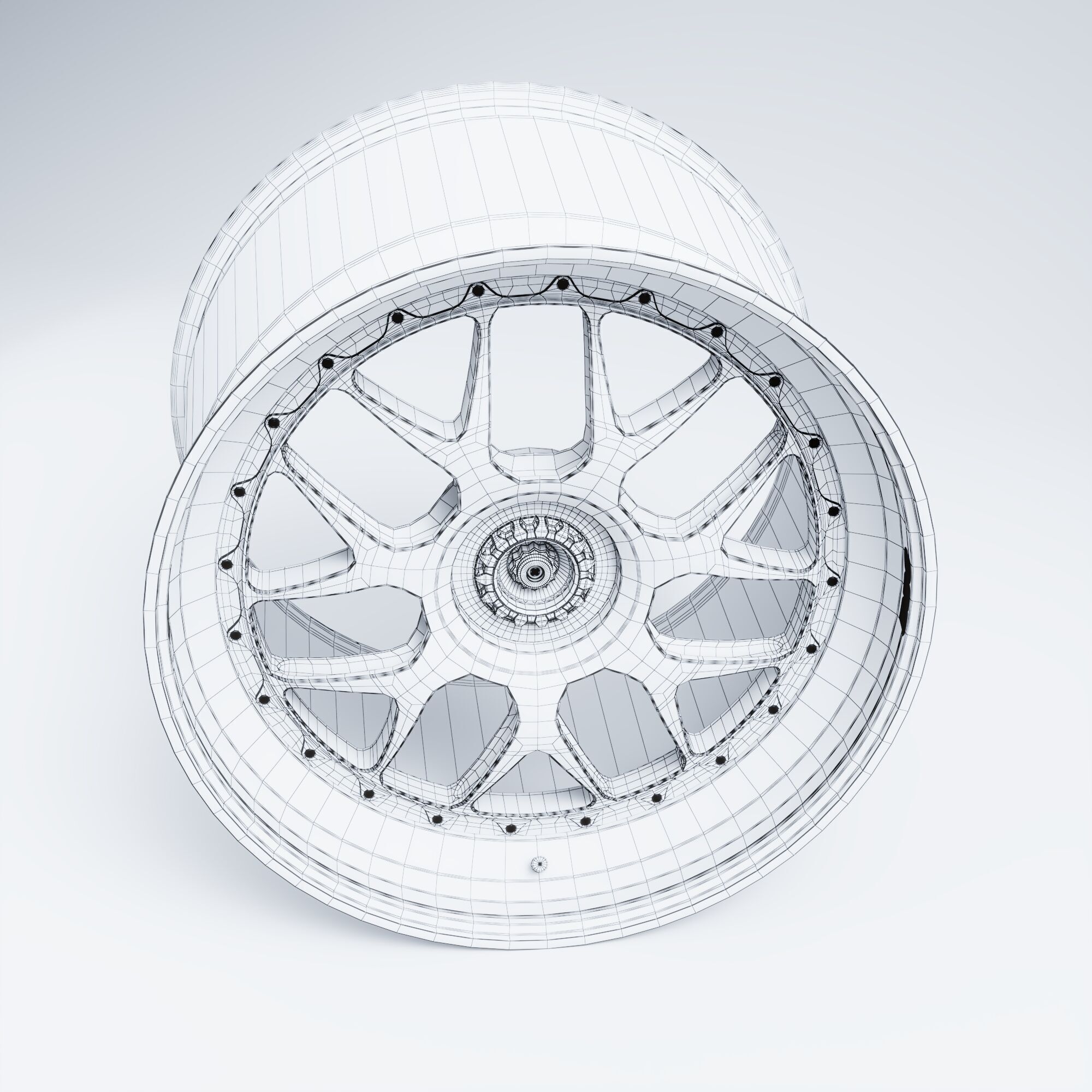 BBS WHEELS - E07 Centerlock Low-poly 3D model_21