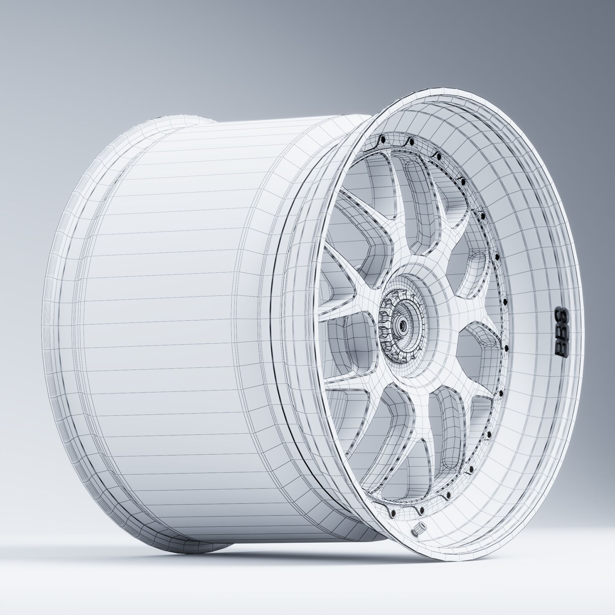 BBS WHEELS - E07 Centerlock Low-poly 3D model_14