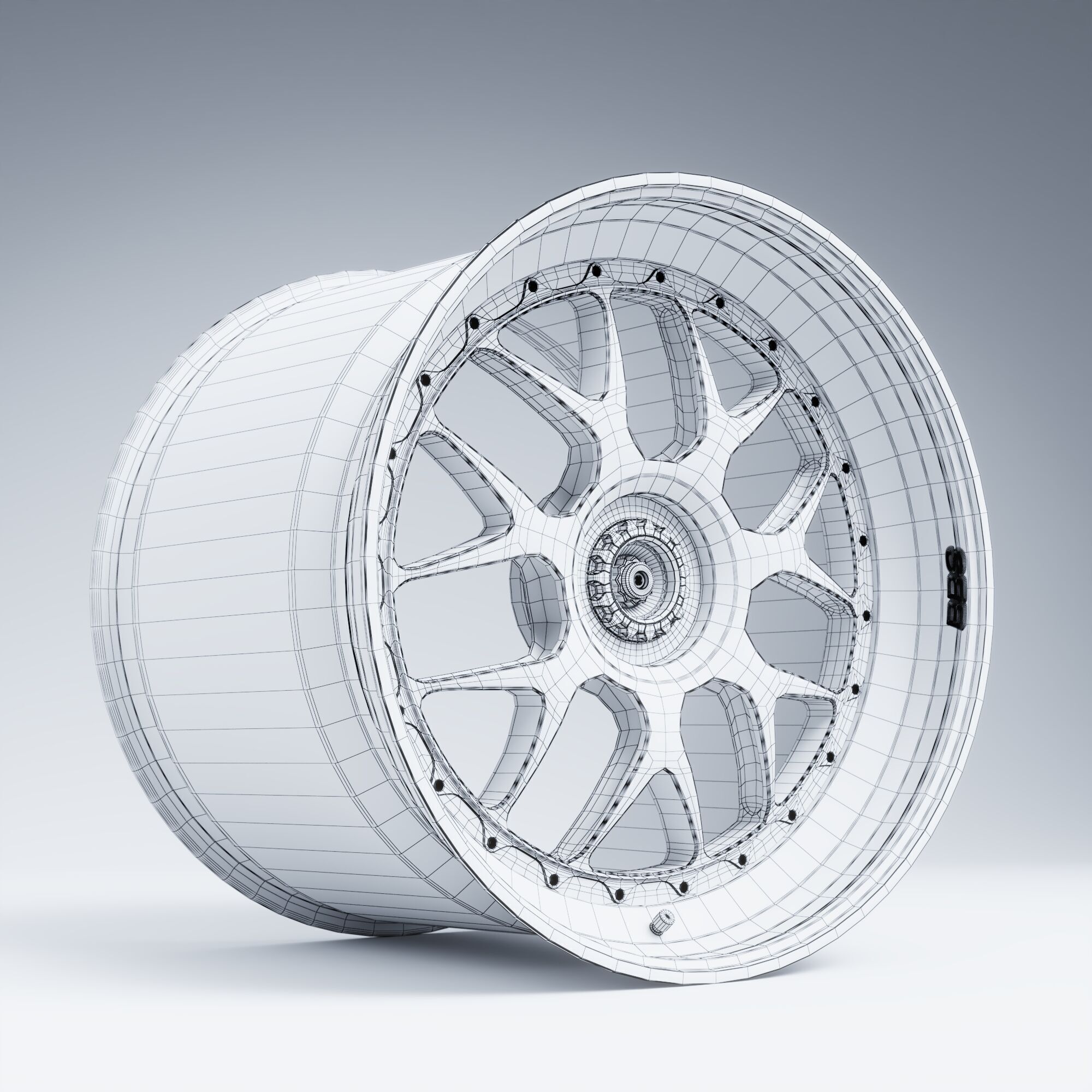 BBS WHEELS - E07 Centerlock Low-poly 3D model_20