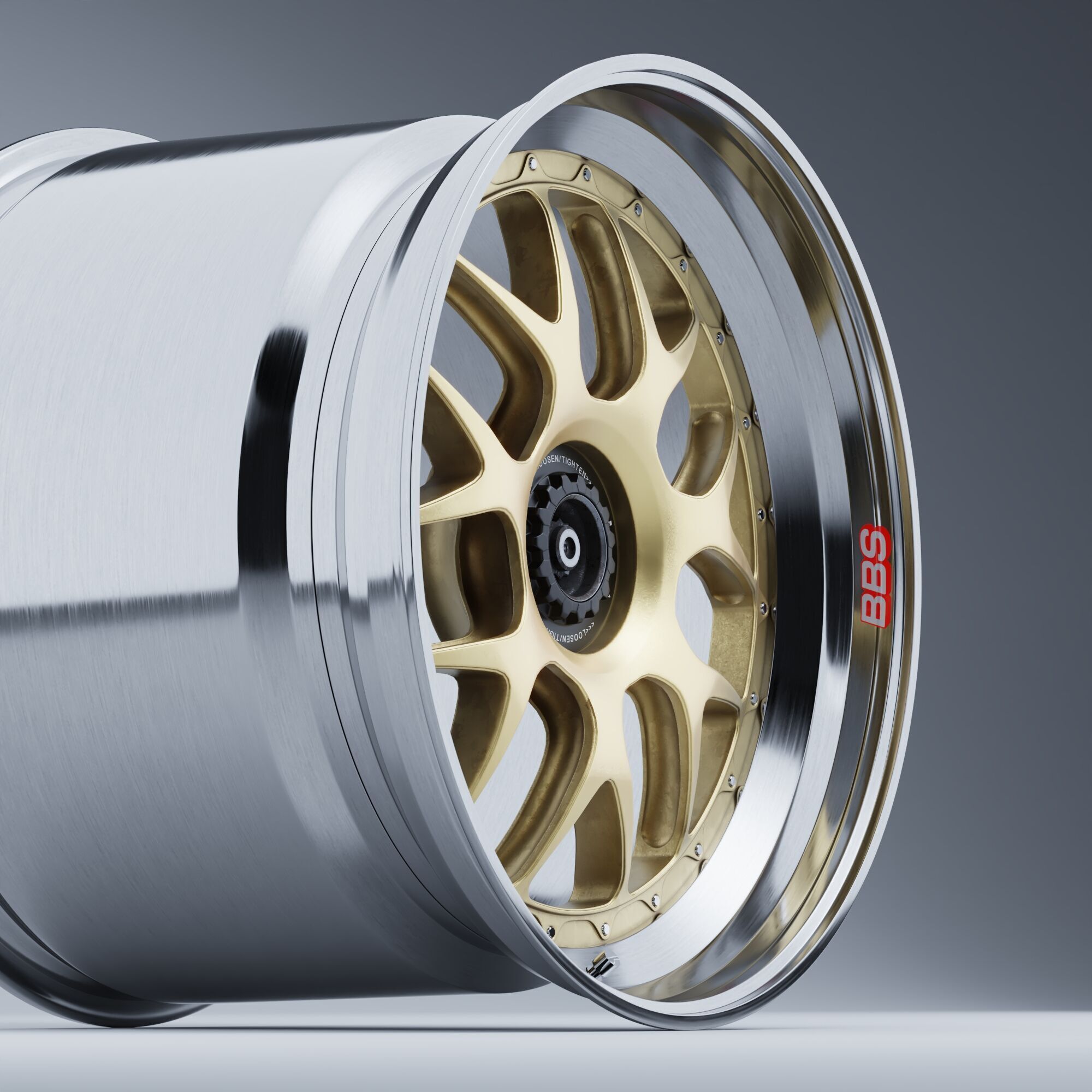 BBS WHEELS - E07 Centerlock Low-poly 3D model_3