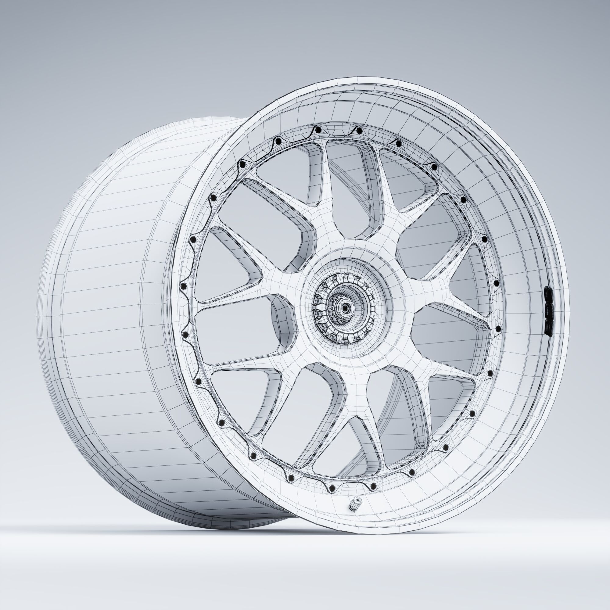 BBS WHEELS - E07 Centerlock Low-poly 3D model_13