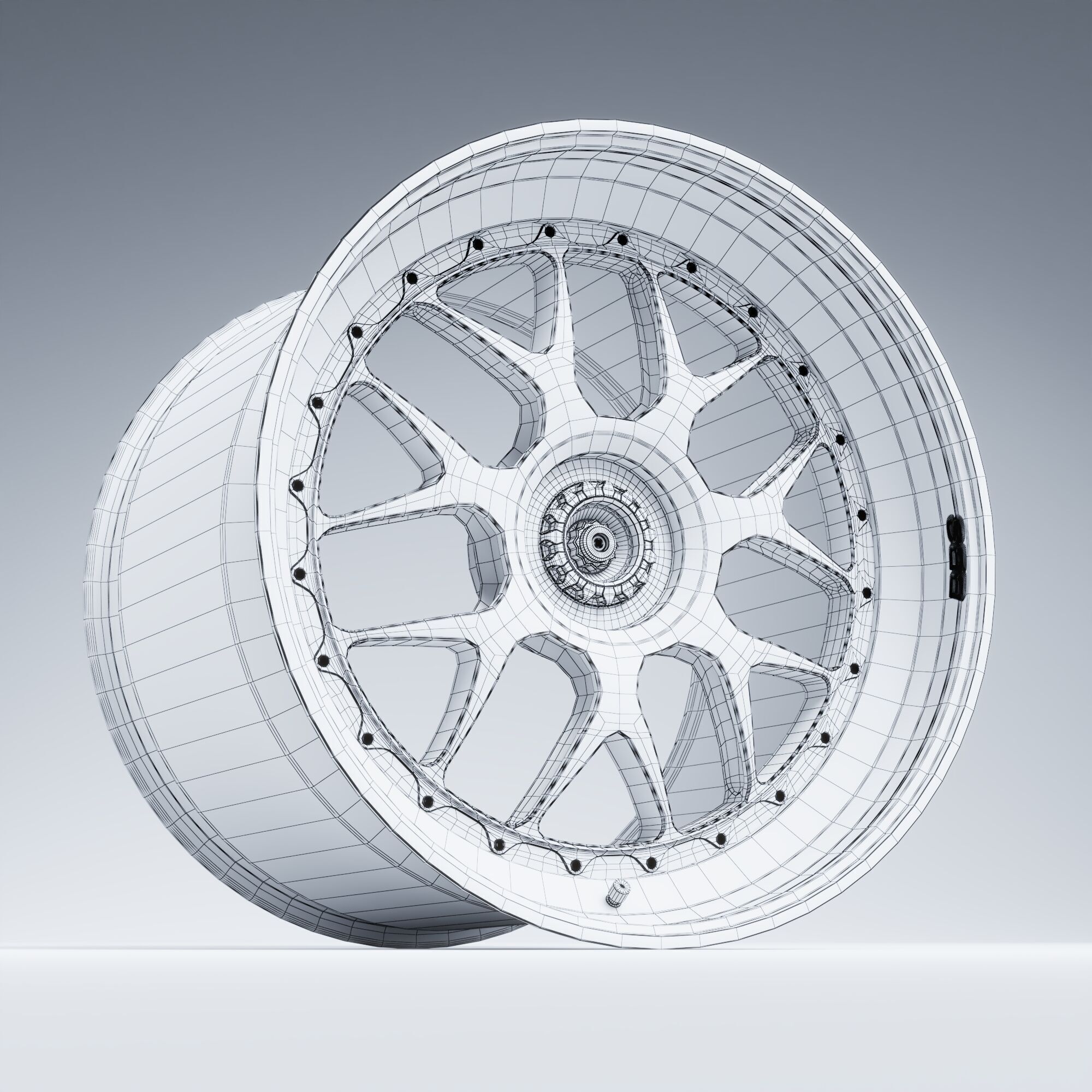 BBS WHEELS - E07 Centerlock Low-poly 3D model_22