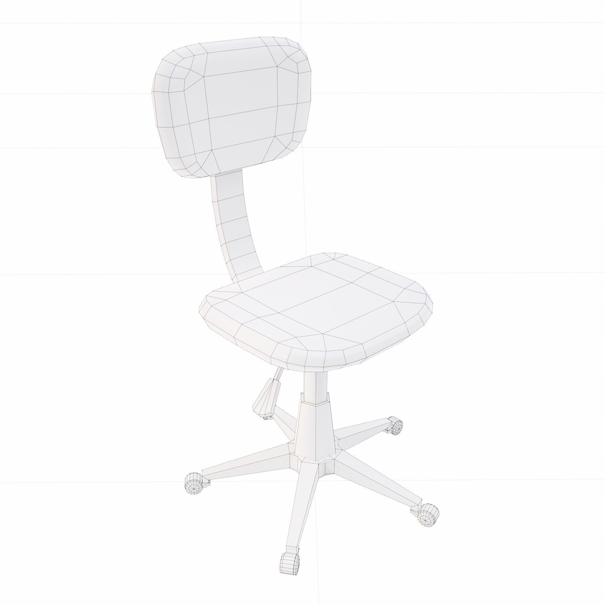 Office Chair lowpoly 3d model Low-poly 3D model_7