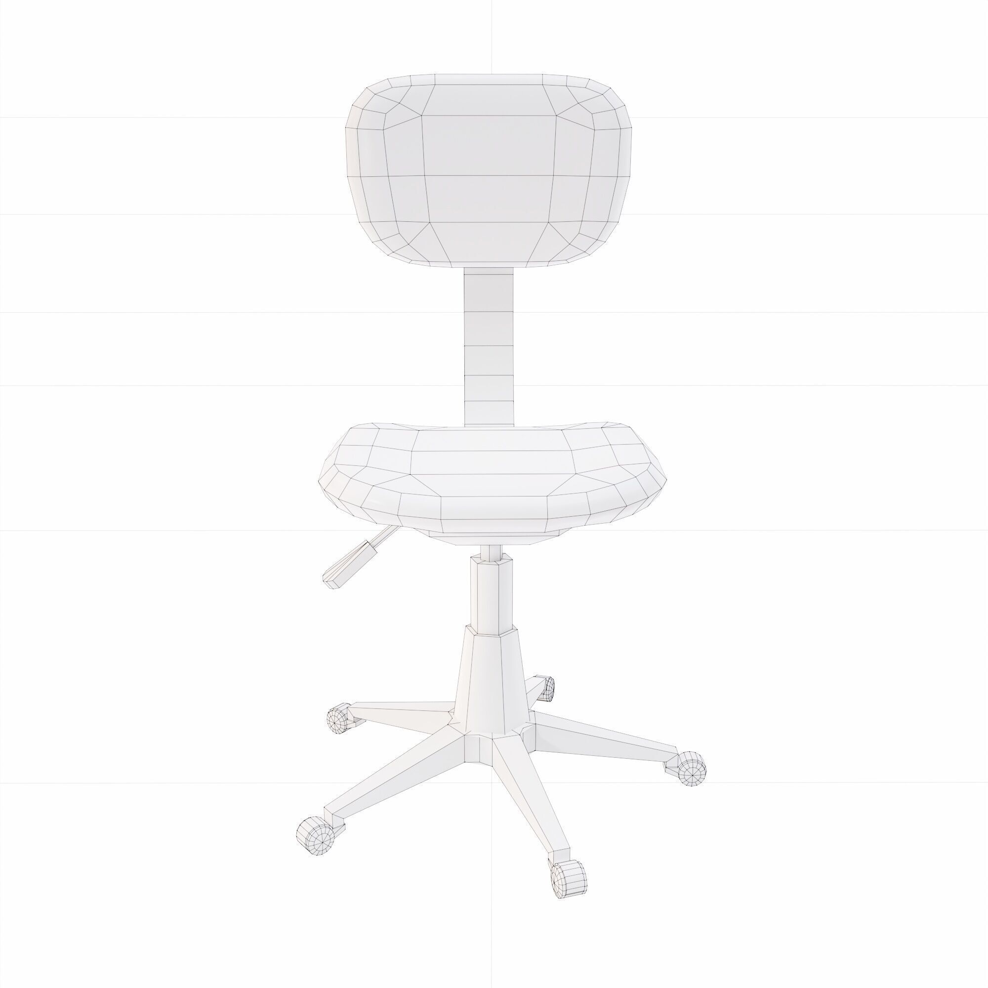 Office Chair lowpoly 3d model Low-poly 3D model_6