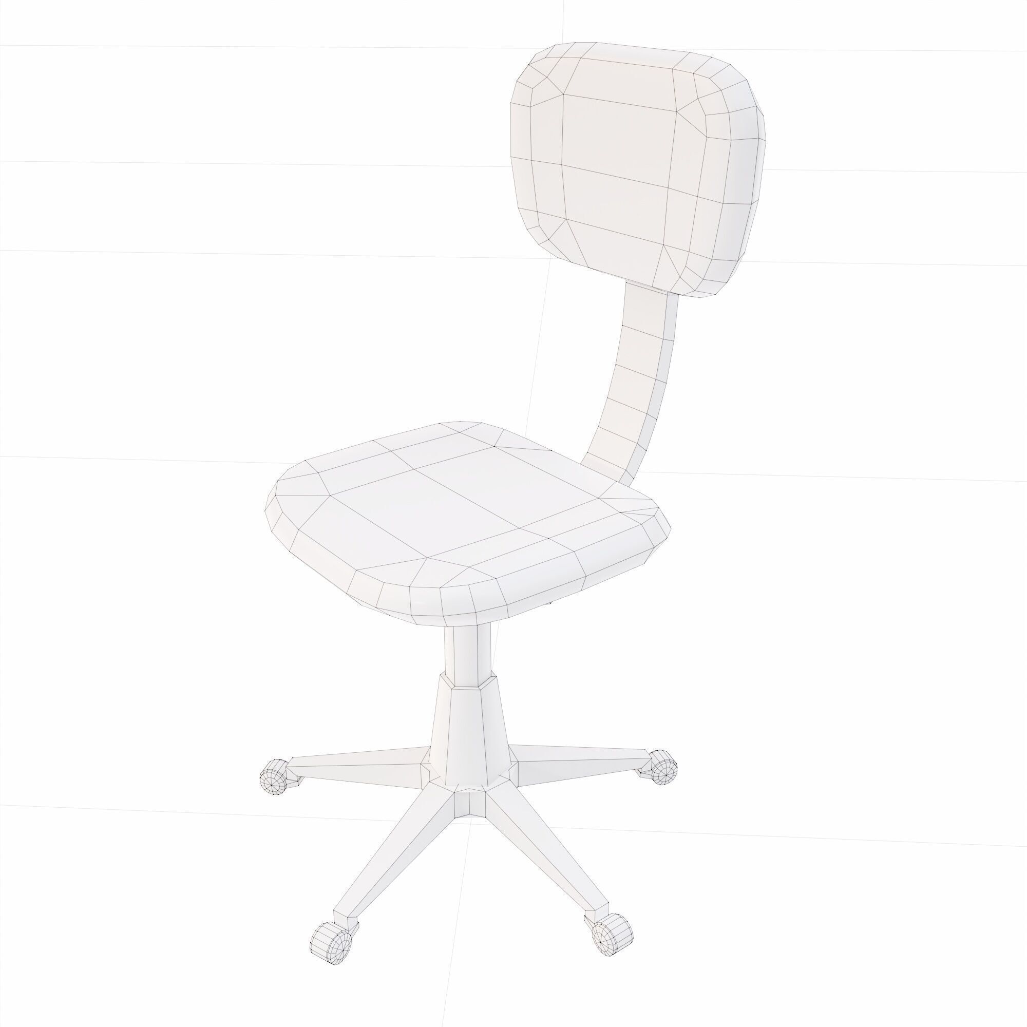 Office Chair lowpoly 3d model Low-poly 3D model_8