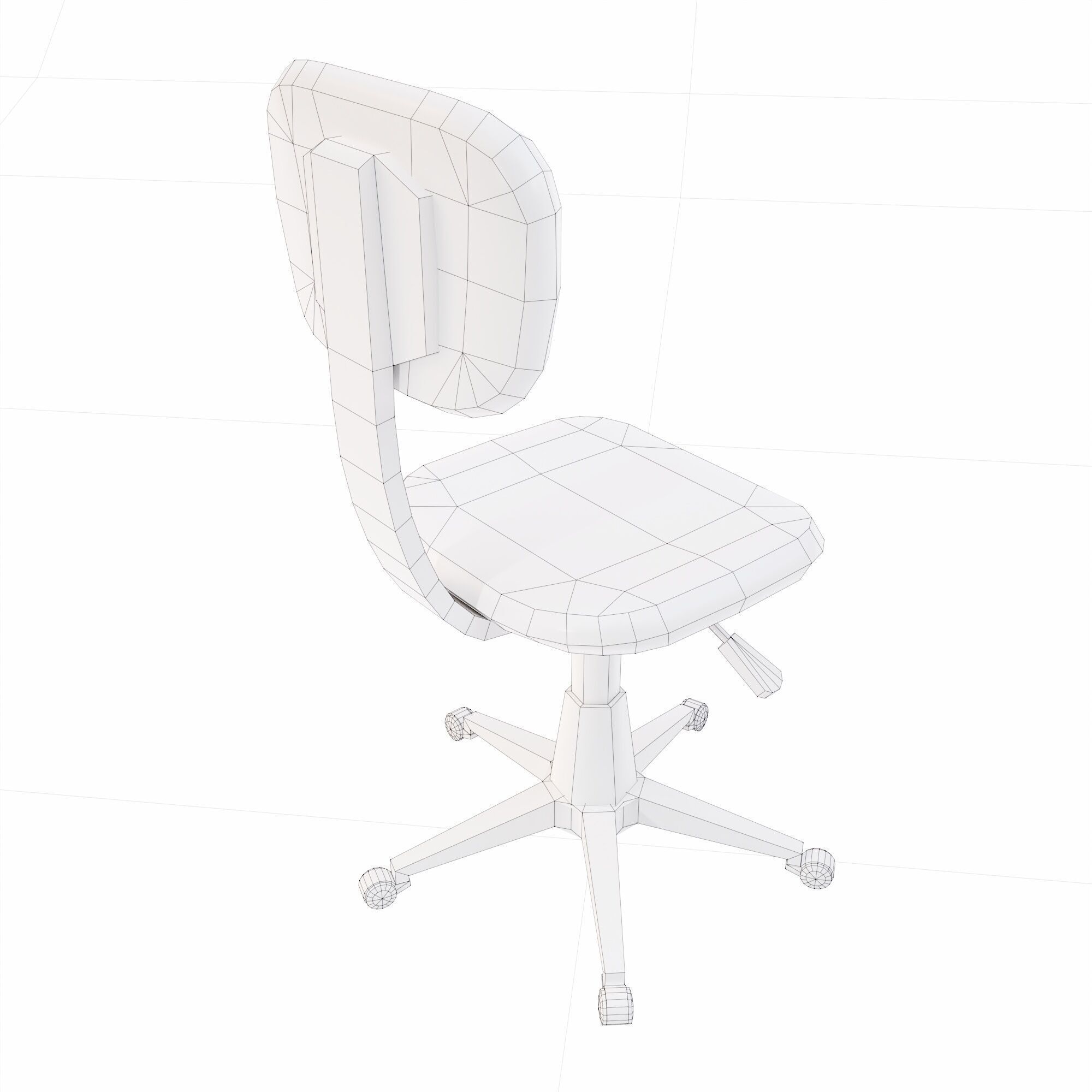 Office Chair lowpoly 3d model Low-poly 3D model_9