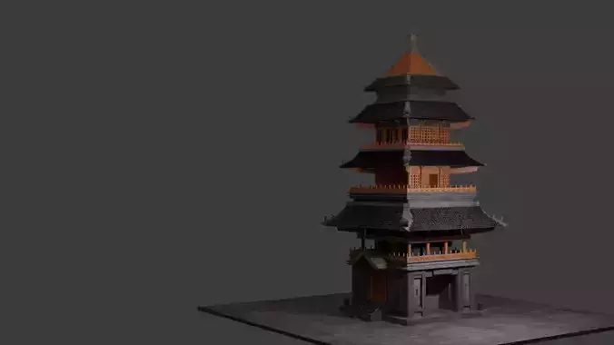 High-precision 3D Model of Chinese-style Architectural Pagoda