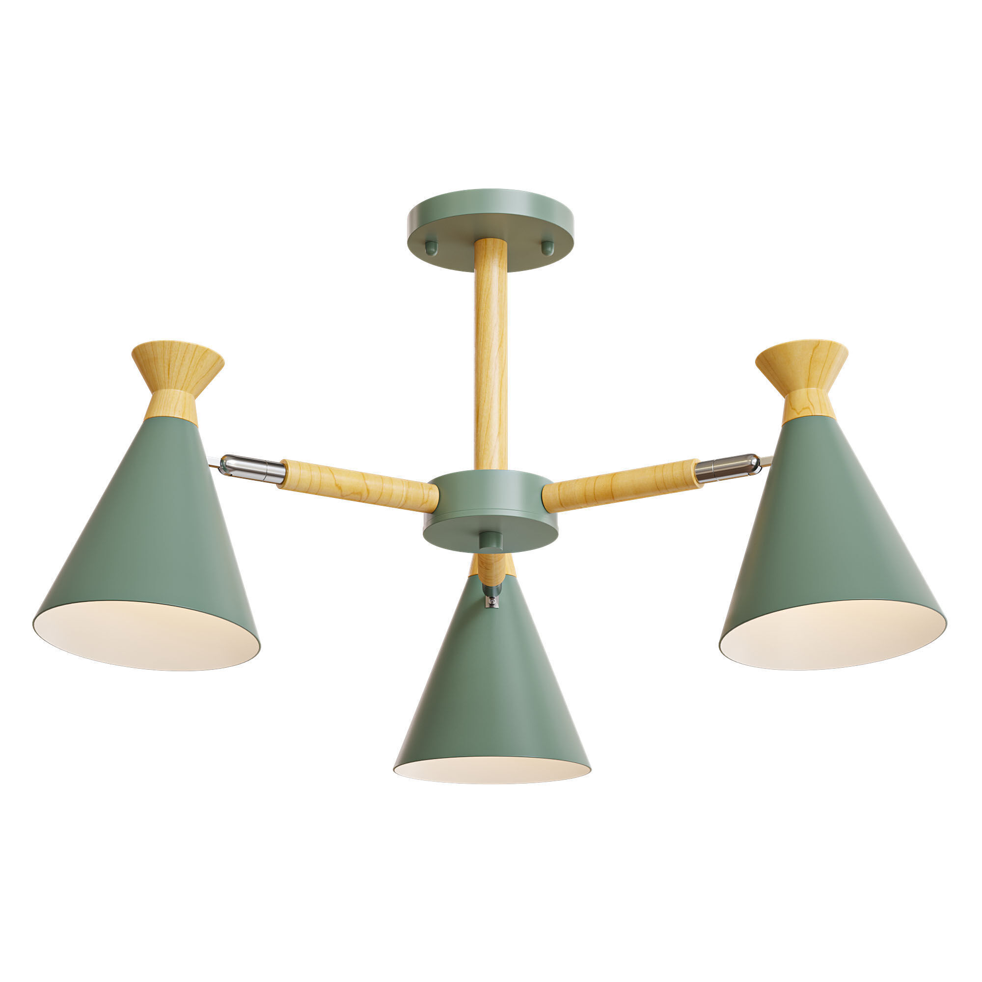 OLA Chandelier 3 lamps Low-poly 3D model_4