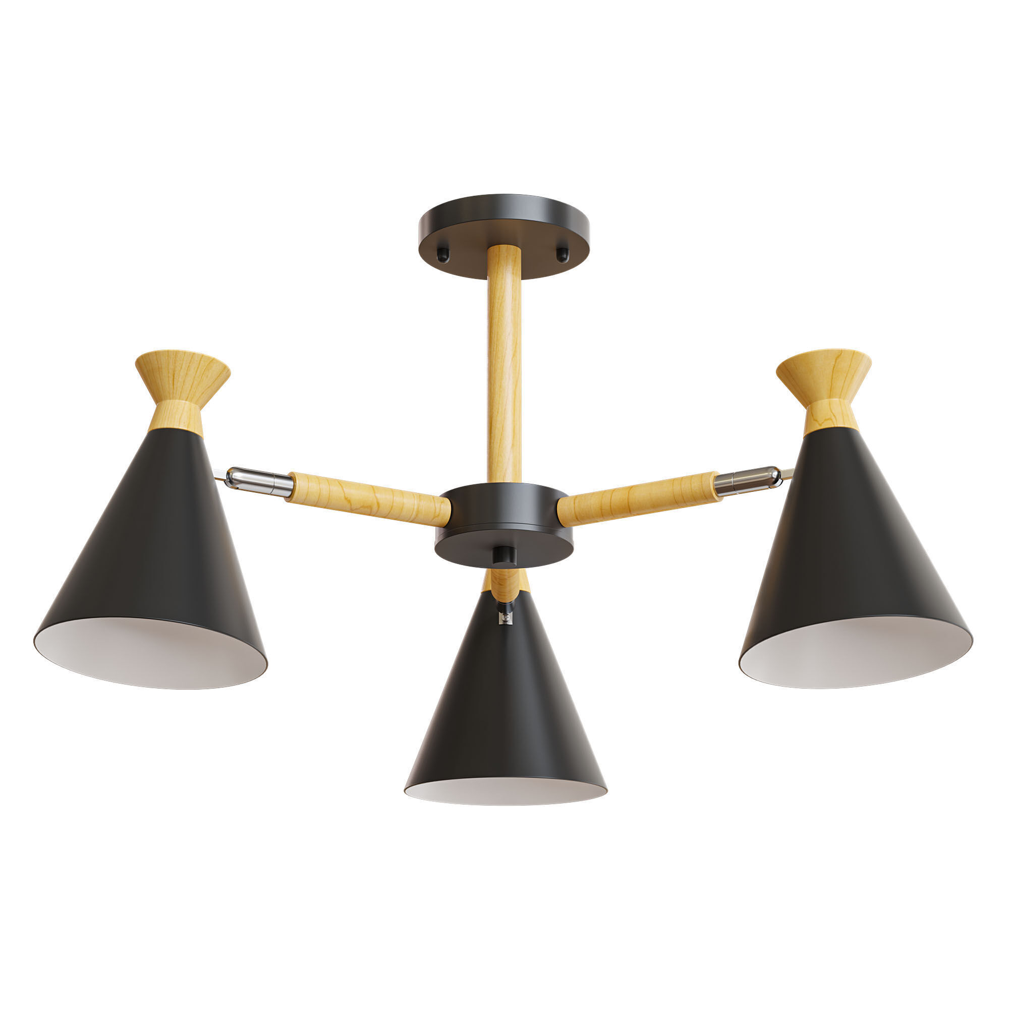OLA Chandelier 3 lamps Low-poly 3D model_5