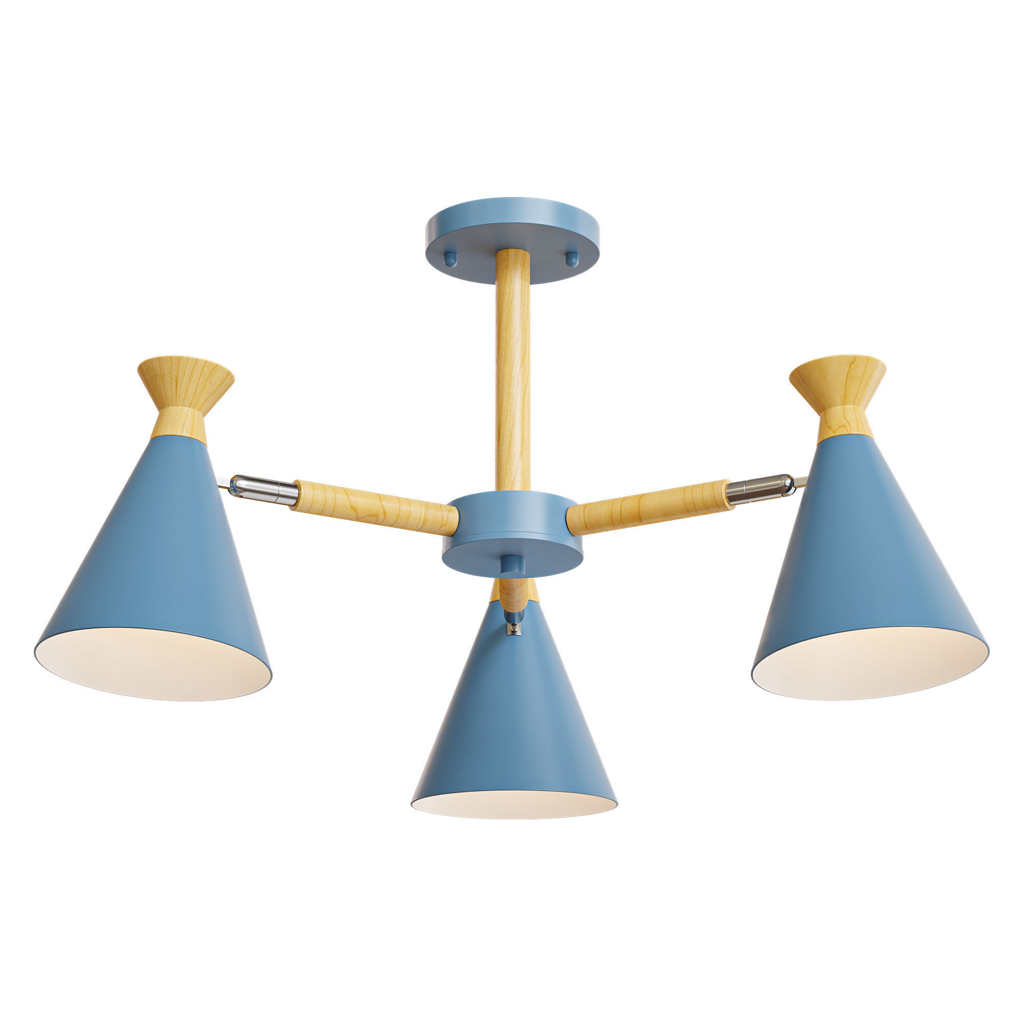 OLA Chandelier 3 lamps Low-poly 3D model_2