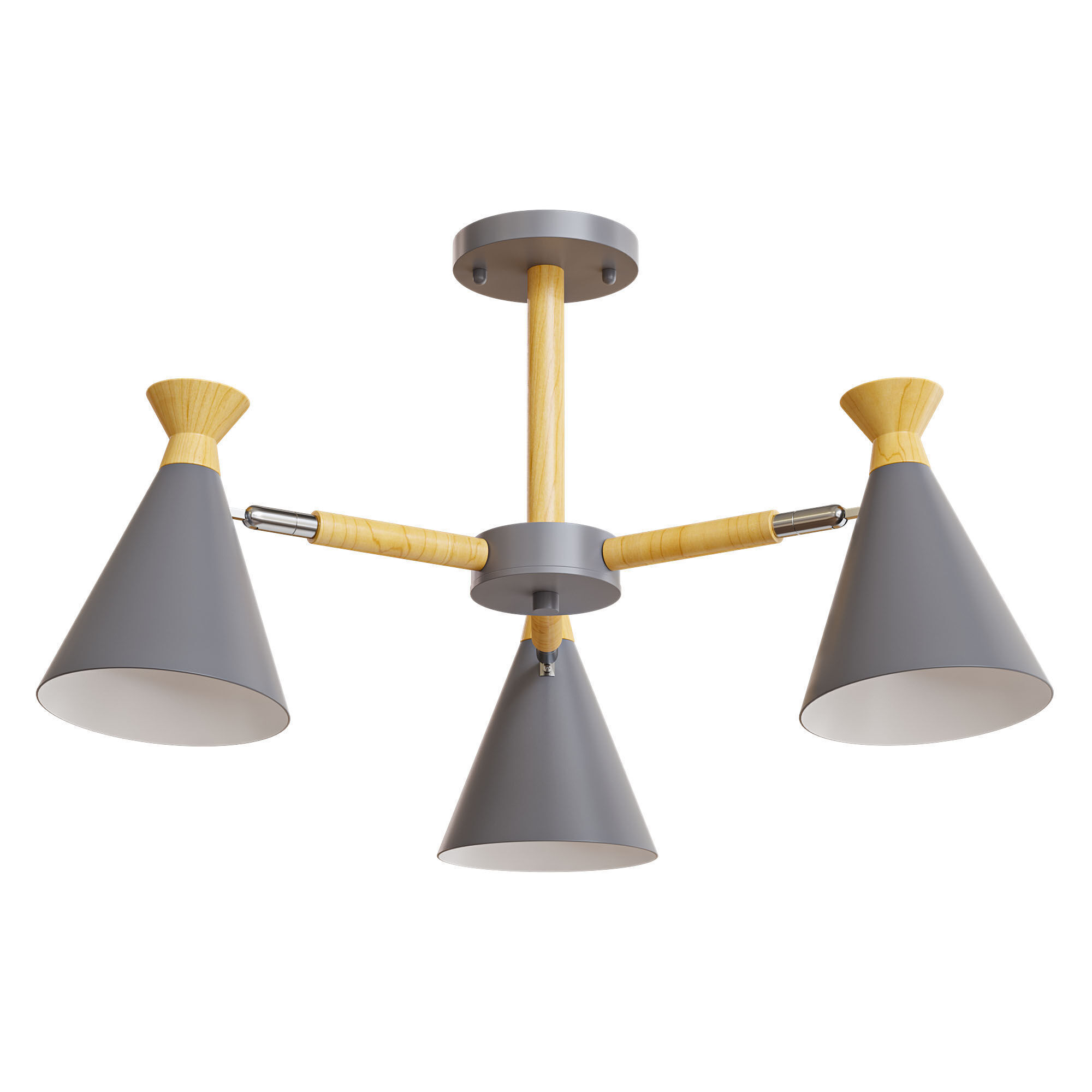 OLA Chandelier 3 lamps Low-poly 3D model_3