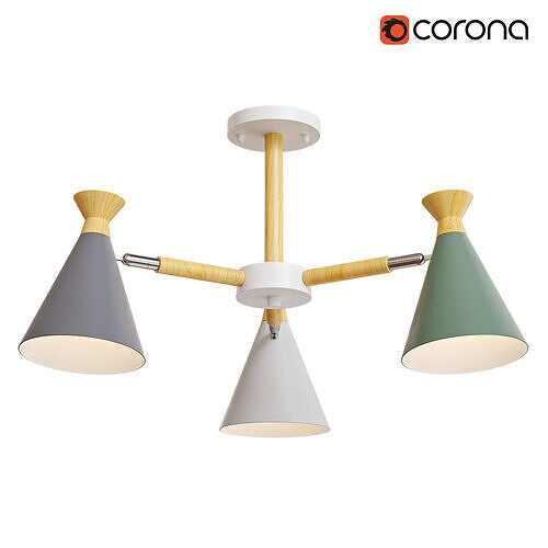 OLA Chandelier 3 lamps Low-poly 3D model