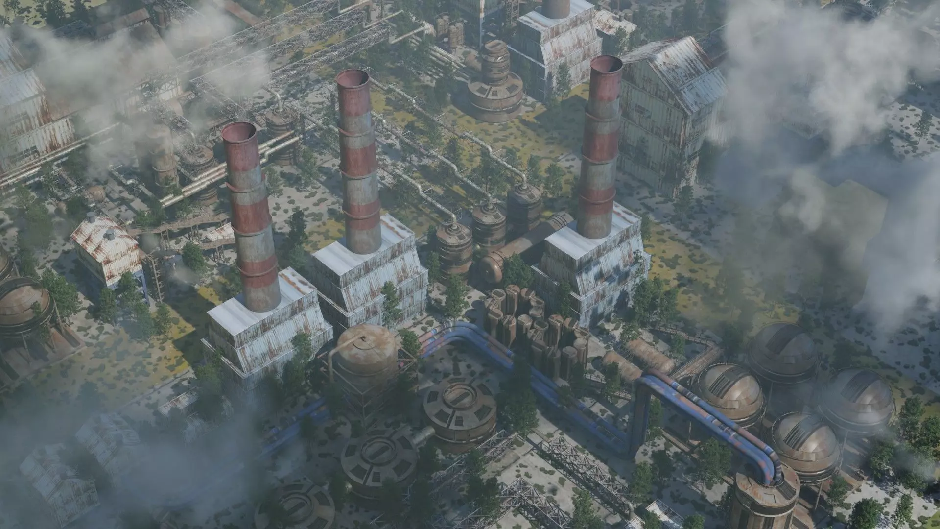Forgotten Refineries Industrial Decay Kit 3D model