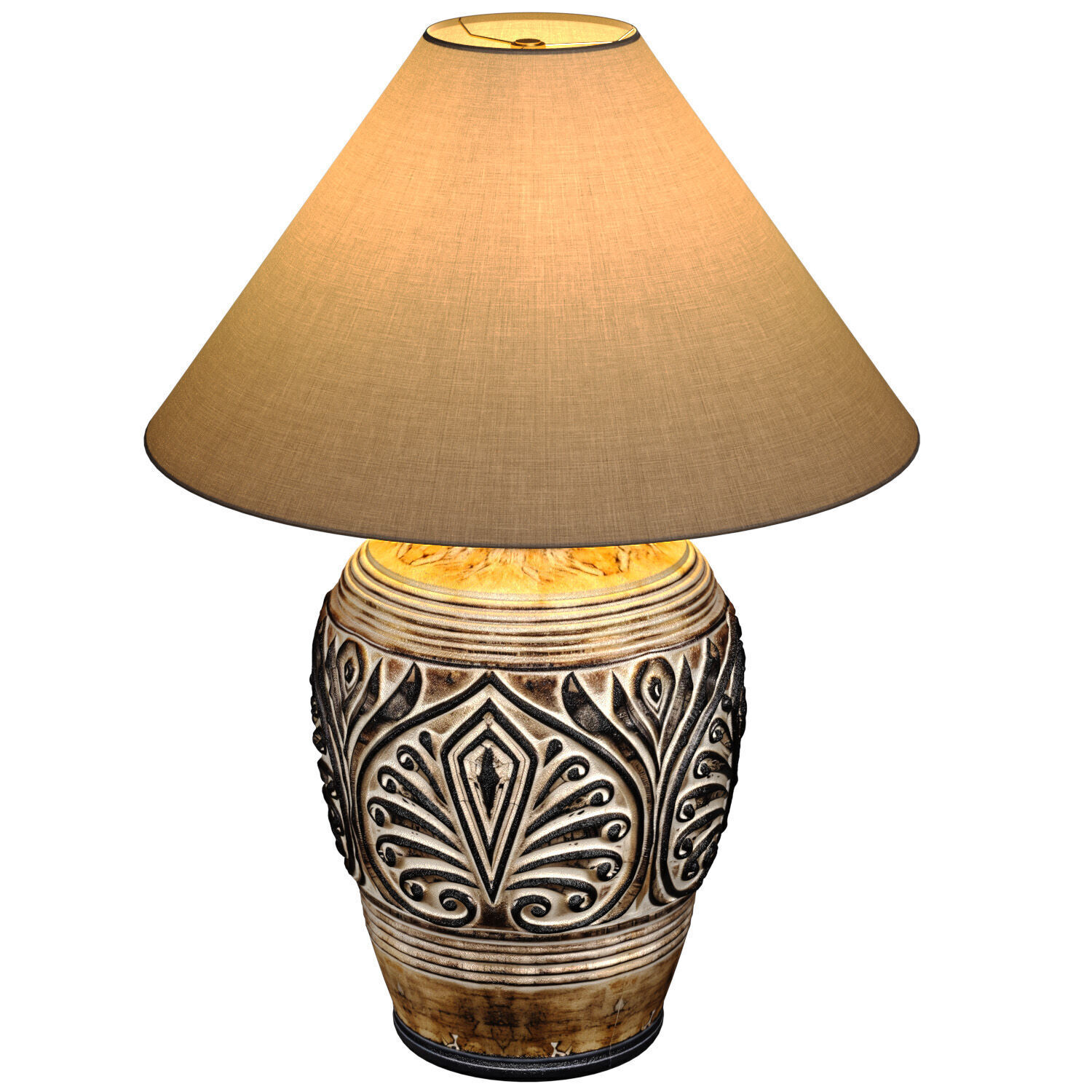 Rustic Country Nightstand bedside Provence Table Lamp 3D model_1