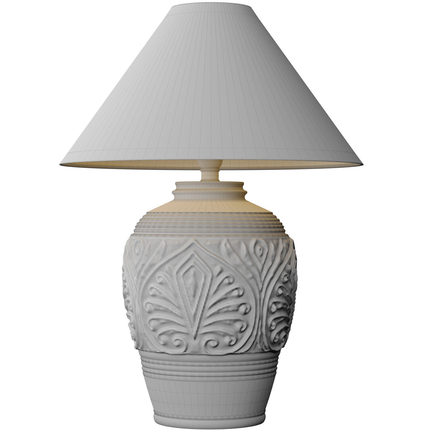 Rustic Country Nightstand bedside Provence Table Lamp 3D model_3