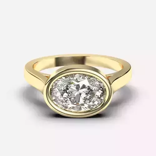 Oval Diamond Solitaire Ring