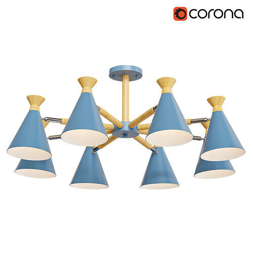OLA Chandelier 8 lamps Low-poly 3D model