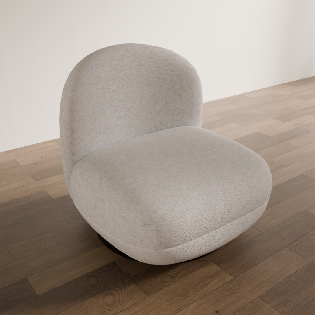 Minimalist Fabric Pouffe Low-poly 3D model_1