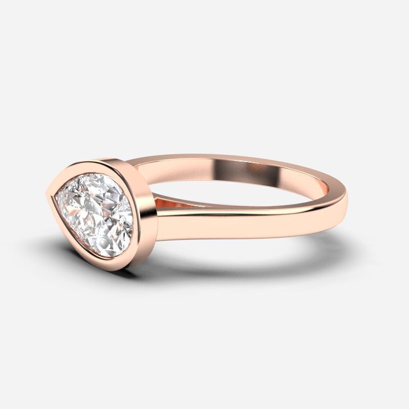 Pear Diamond Solitaire Ring 3D print model_5