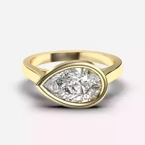 Pear Diamond Solitaire Ring