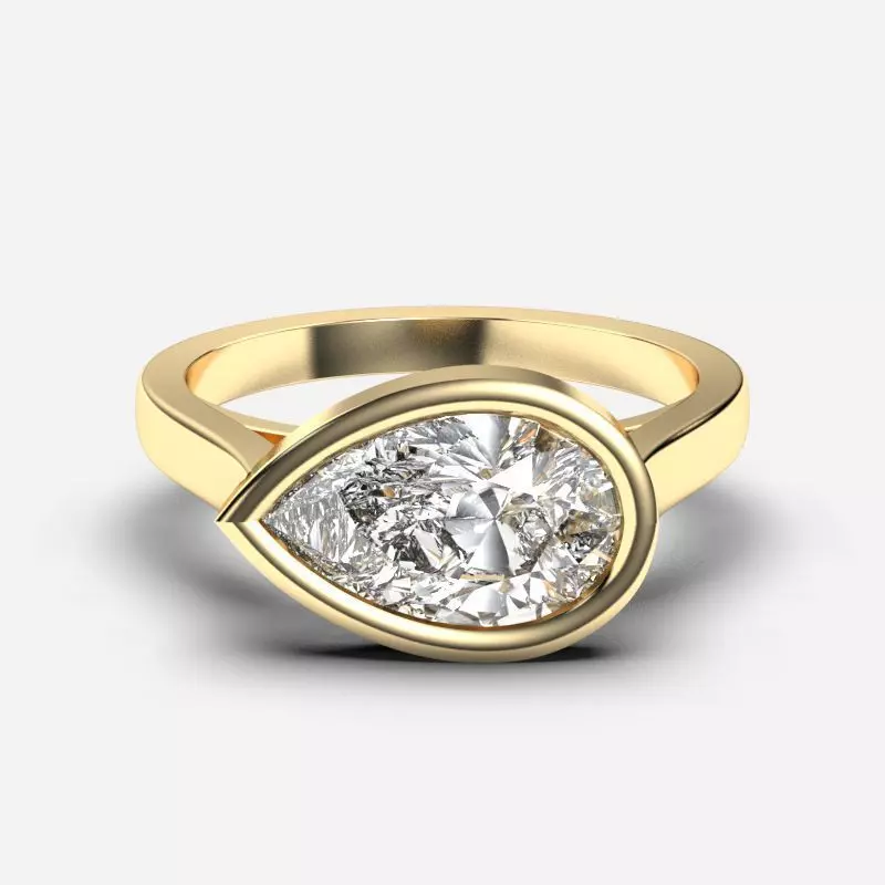 Pear Diamond Solitaire Ring 3D print model_0