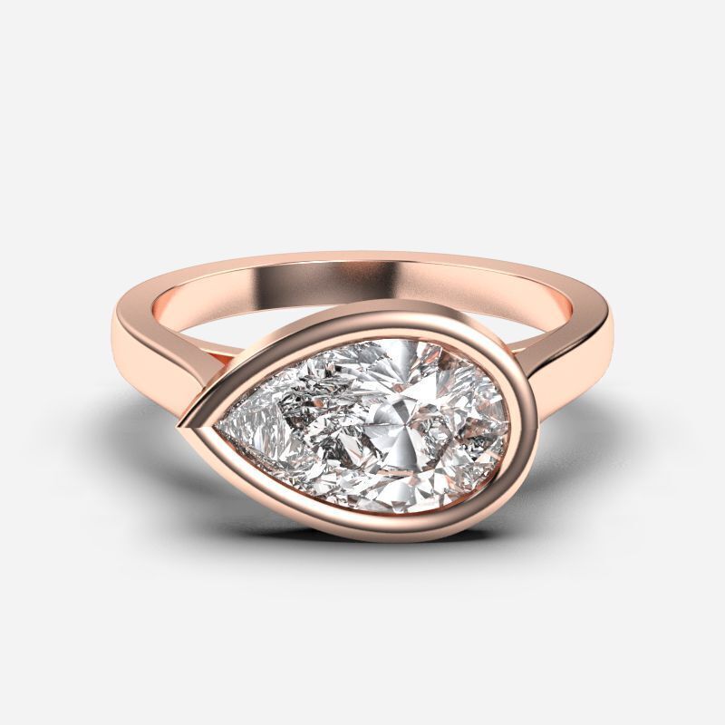 Pear Diamond Solitaire Ring 3D print model_4