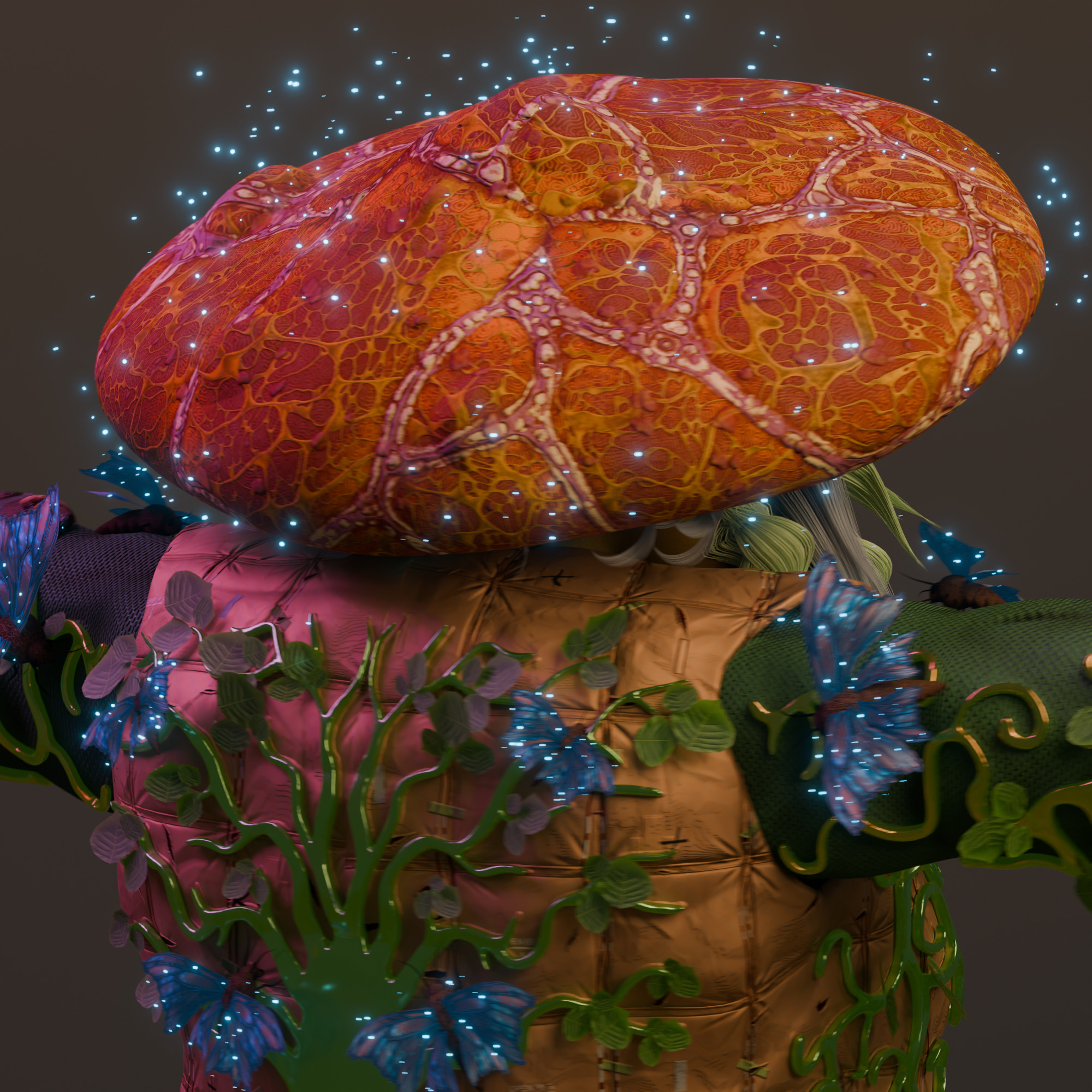 Mushroom Druid Elder  Stylized Game Character Low-poly 3D model_5
