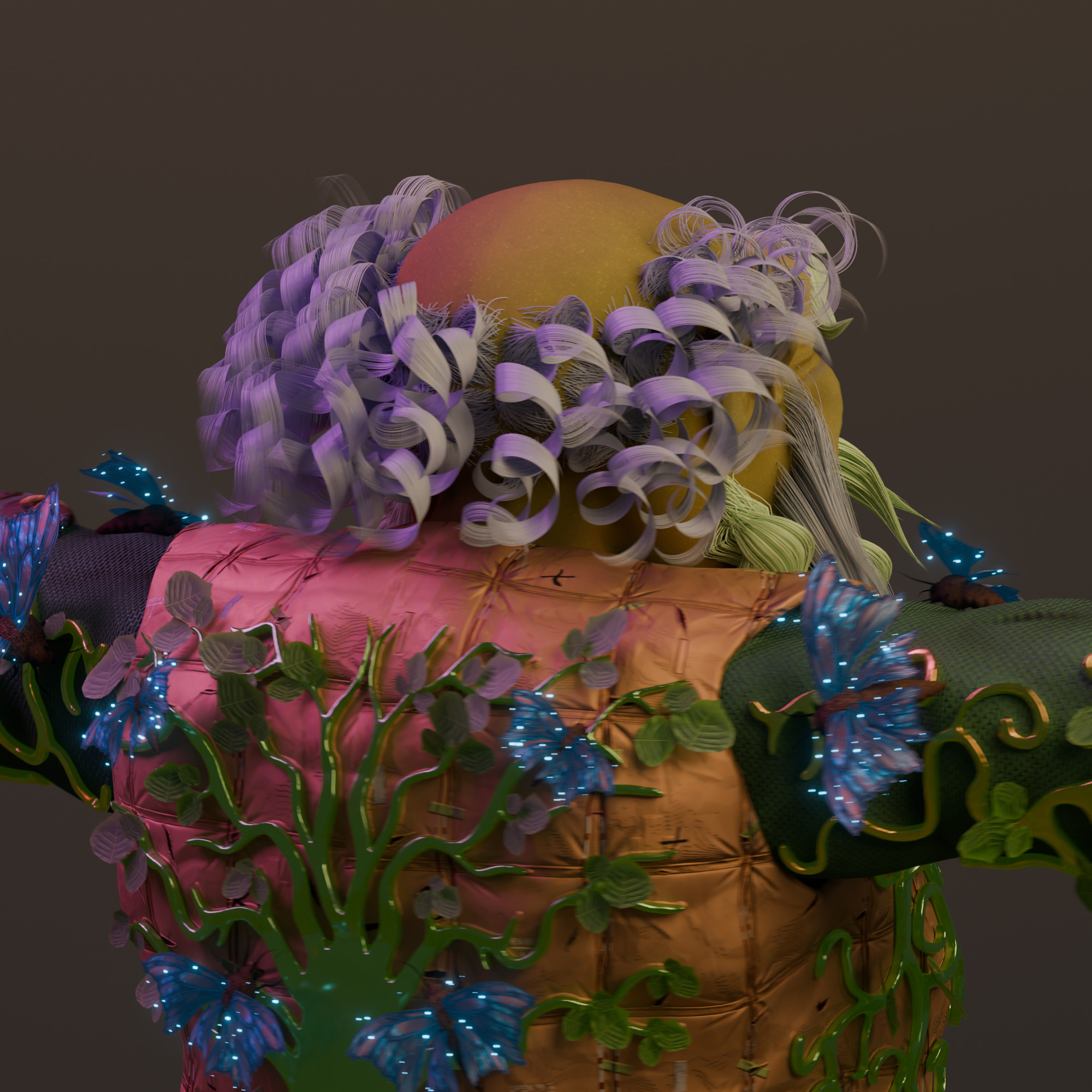 Mushroom Druid Elder  Stylized Game Character Low-poly 3D model_6