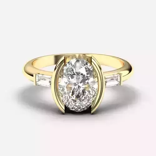 Oval Diamond Solitaire Ring