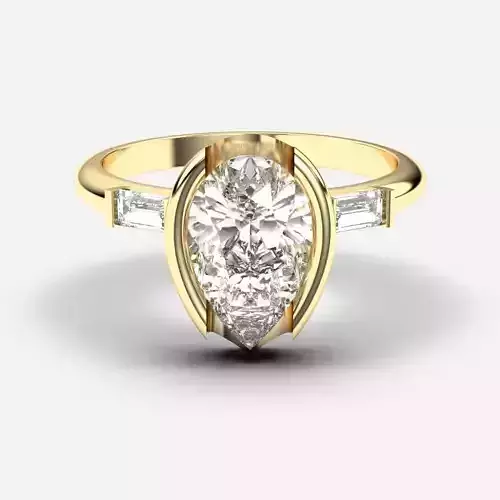 Pear Diamond Solitaire Ring