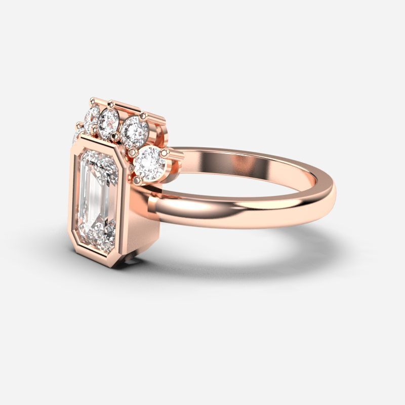 Emerald Diamond Solitaire Ring 3D print model_6