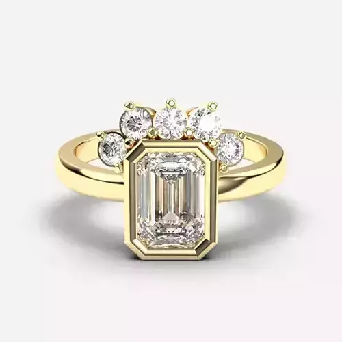 Emerald Diamond Solitaire Ring