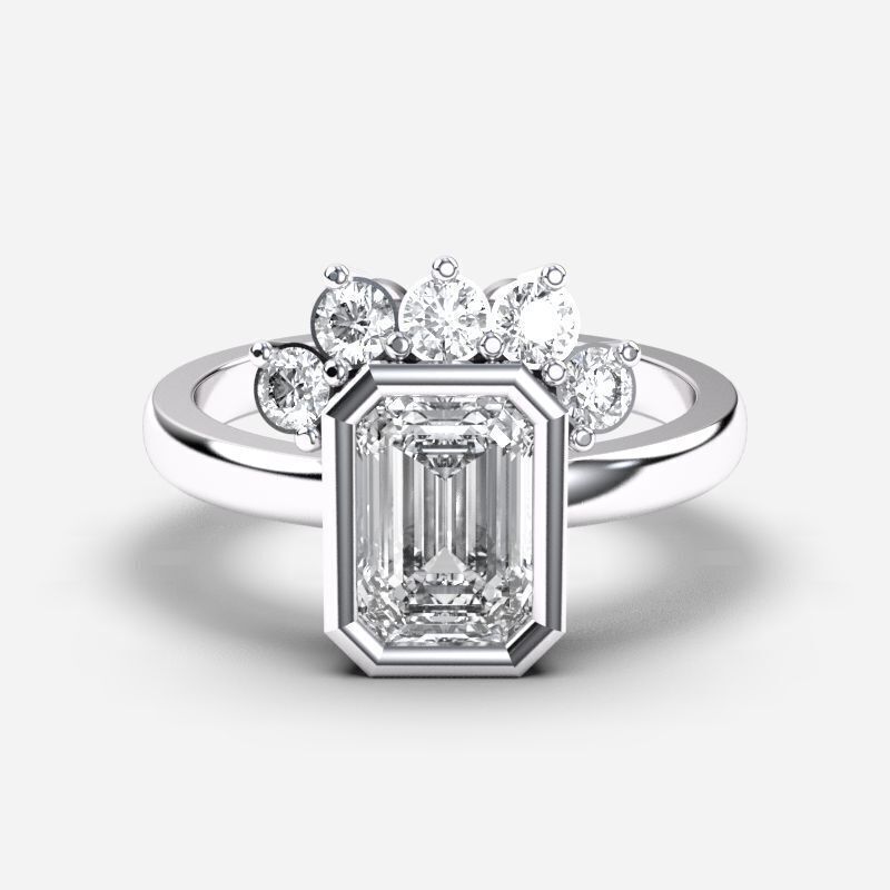 Emerald Diamond Solitaire Ring 3D print model_1