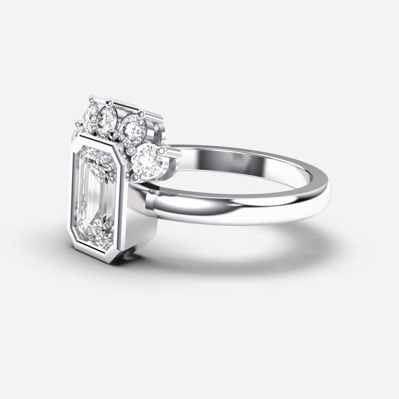 Emerald Diamond Solitaire Ring 3D print model_9