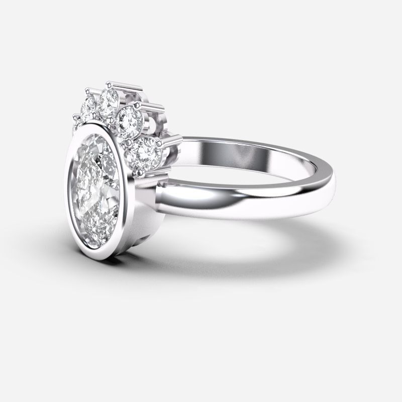 Oval Diamond Solitaire Ring 3D print model_9