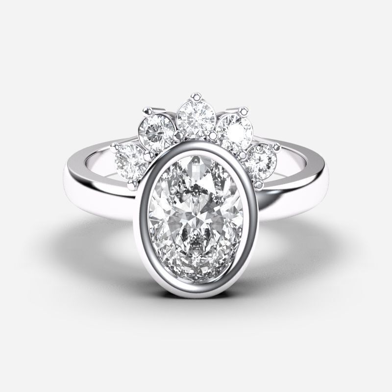 Oval Diamond Solitaire Ring 3D print model_2