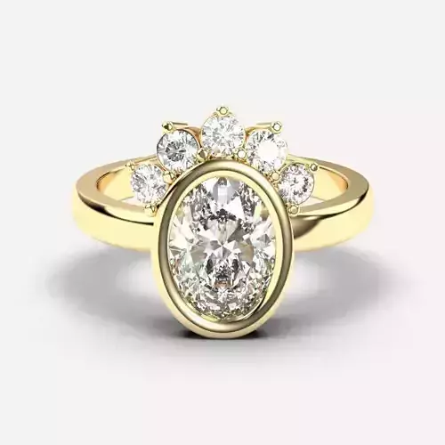 Oval Diamond Solitaire Ring